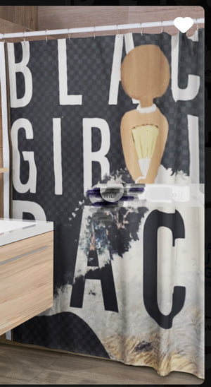 Black girls Back shower curtain